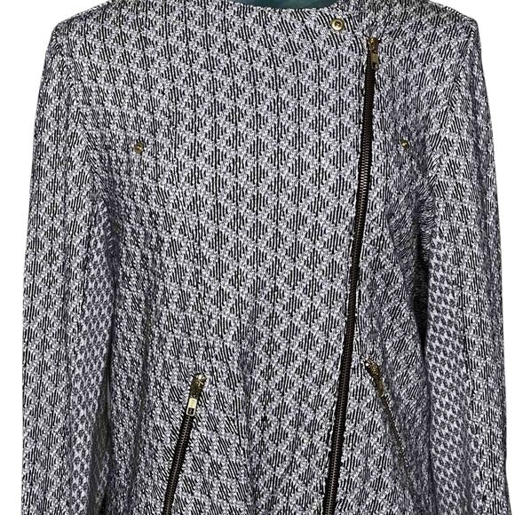 Lucky Lotus by Lucky Brand Gray Knit Moto Jacket 1X - Picture 2 of 15